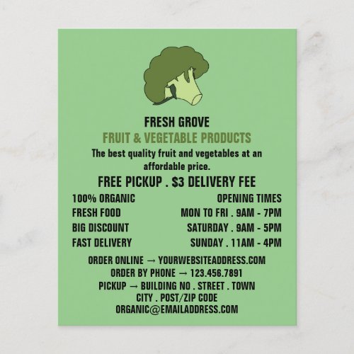 Green Broccoli Greengrocers Advertising Flyer