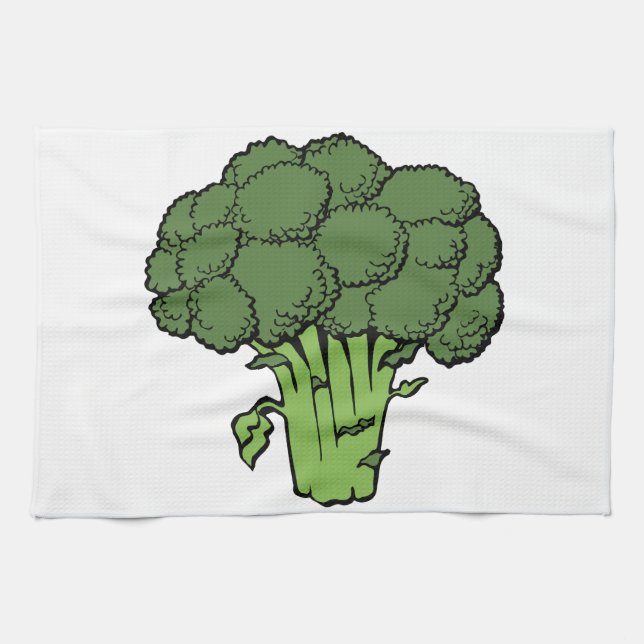 Green Broccoli Kitchen Towel (Horizontal)