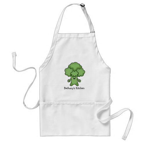 Green Broccoli Personalized Adult Apron