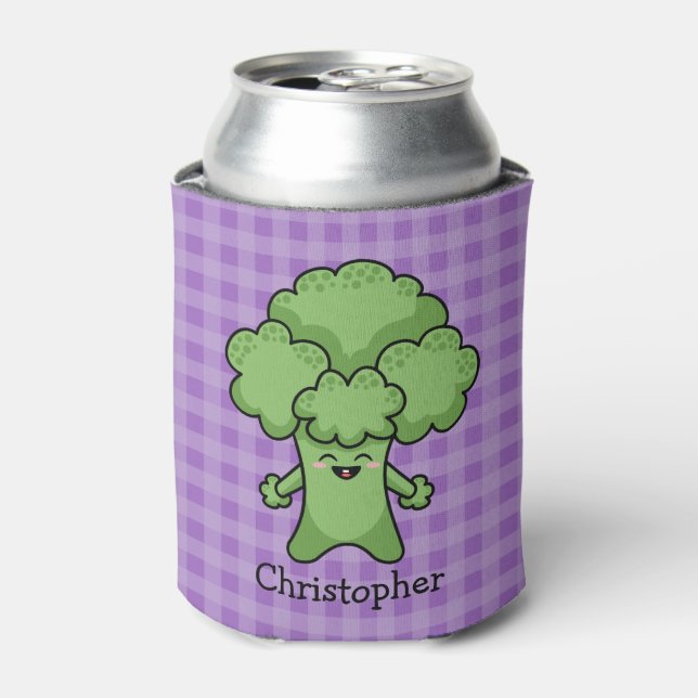 Green Broccoli Personalized Can Cooler (Can Front)