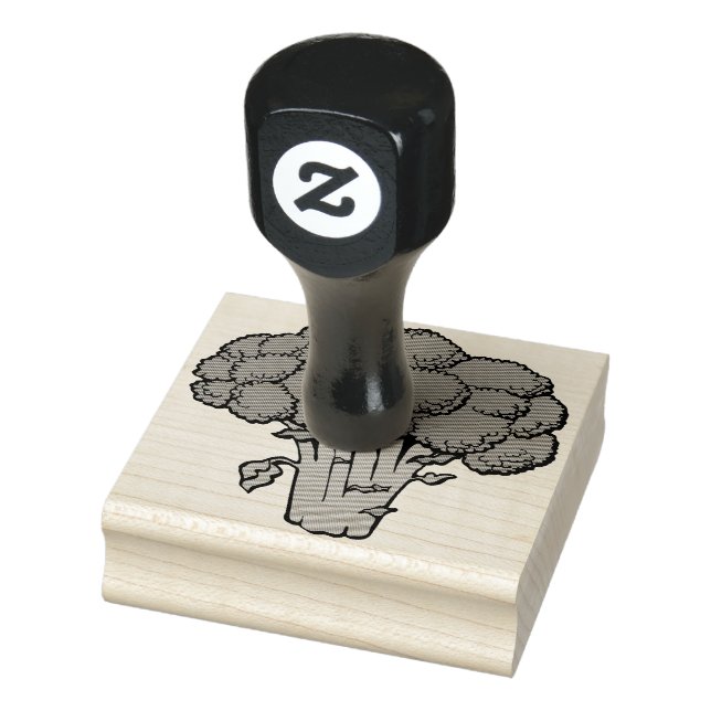Green Broccoli Rubber Stamp (Stamp)