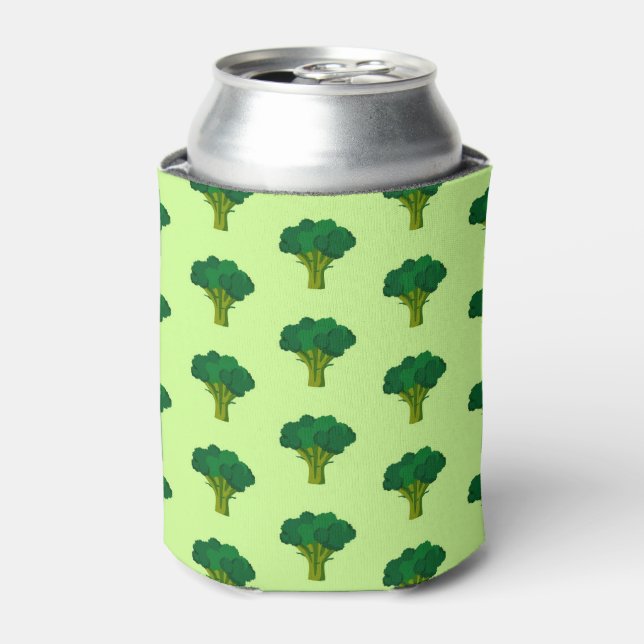 Green Broccoli Vegetable Healthy Eating Veggie Can Cooler (Can Front)