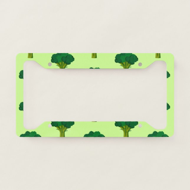 Green Broccoli Vegetable Healthy Eating Veggie License Plate Frame (Front)