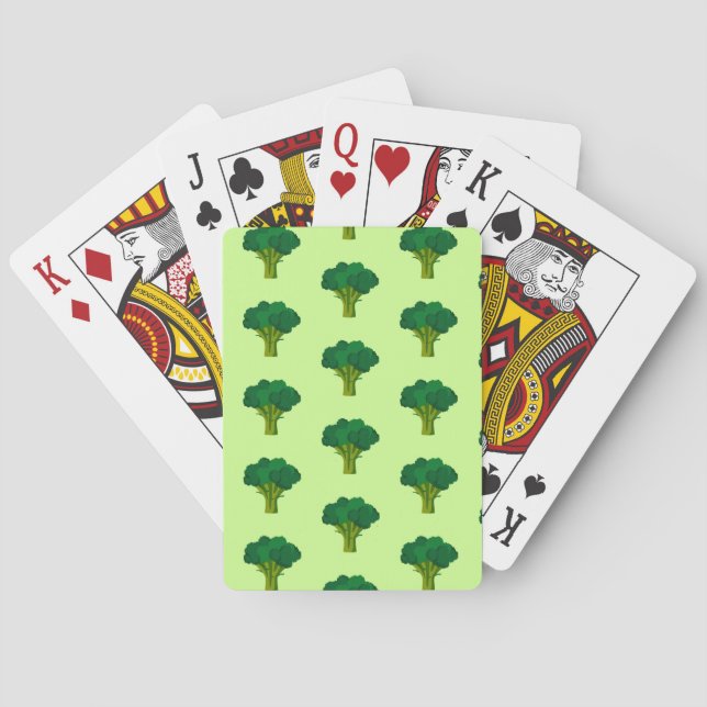 Green Broccoli Vegetable Healthy Eating Veggie Poker Cards (Back)