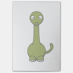 Green Brontosaurus Cartoon Post-it Notes