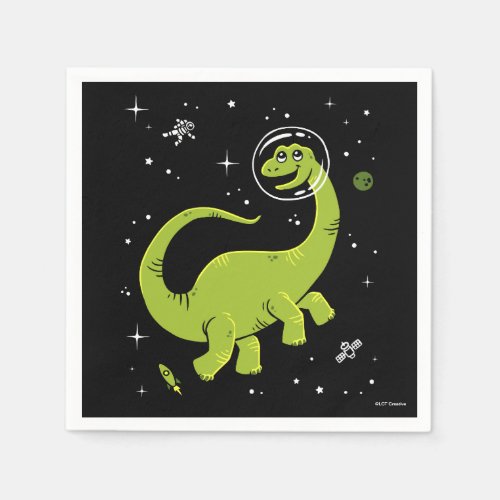 Green Brontosaurus Dinos In Space Napkins