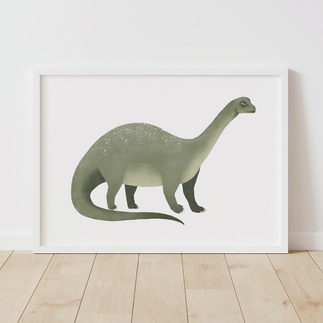 Green Brontosaurus Dinosaur Wall Art Poster (Creator Uploaded)