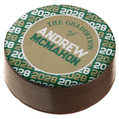 Green  Bronze Gold Graduation Personalized Chocolate Covered Oreo