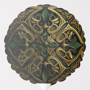Green Bronze Ornamental Plaid Decoration Pattern Balloon