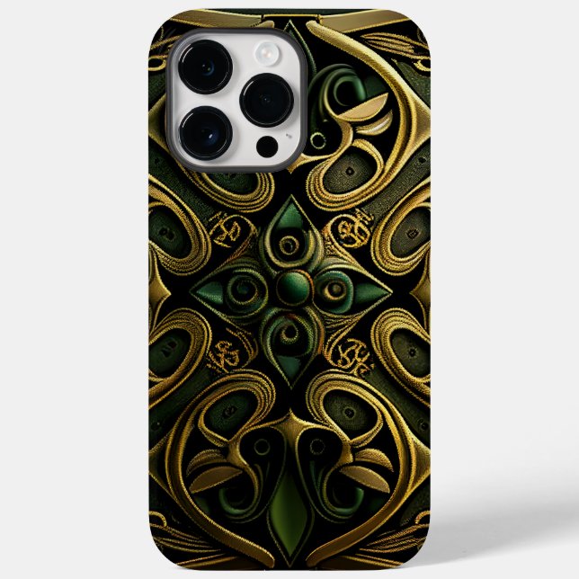 Green Bronze Ornamental Plaid Decoration Pattern Case-Mate iPhone Case (Back)