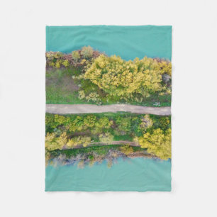 Green, brown, and yellow decor fleece blanket