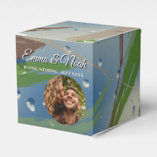 Green, Brown & Beige Brushstrokes Favor Box