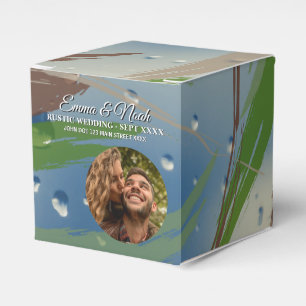 Green, Brown & Beige Brushstrokes Favor Boxes