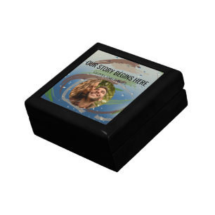Green, Brown & Beige Brushstrokes with Raindrops Gift Box