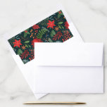 Green Brown Berries Pine Christmas Floral Pattern Envelope Liner<br><div class="desc">If you need any further customisation please feel free to message me on yellowfebstudio@gmail.com.</div>