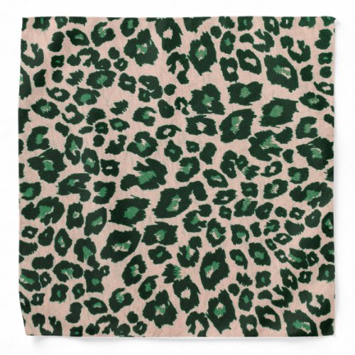 Green Brown Black Leopard Animal Print Bandana