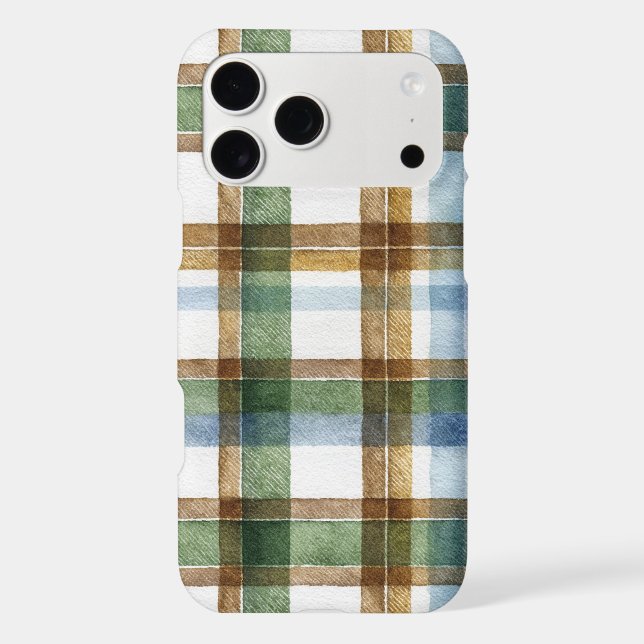Green Brown Blue Plaid Stripes Case-Mate iPhone Case (Back)