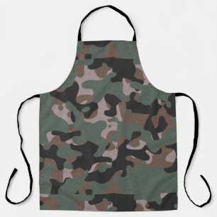 Green Brown Camouflage Apron