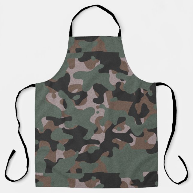 Green Brown Camouflage Apron (Front)