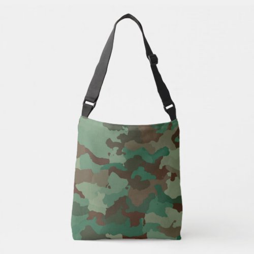 Green Brown Camouflage Army Military Camo Crossbody Bag