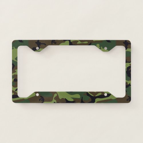Green Brown Camouflage Camo your License Plate Frame