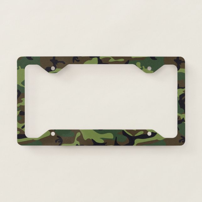 Green Brown Camouflage. Camo your License Plate Frame (Front)