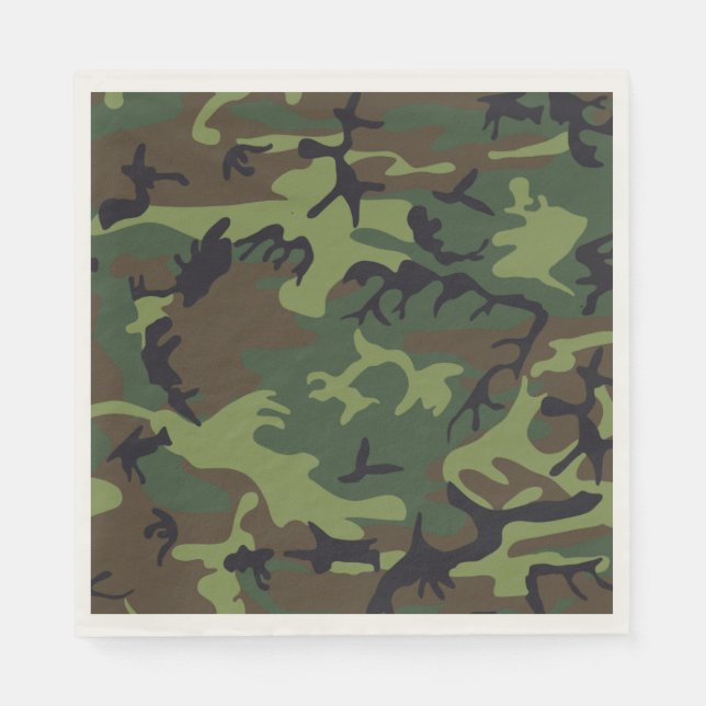Green Brown Camouflage. Camo your Paper Napkins (Front)