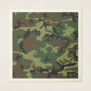 Green Brown Camouflage. Camo your Paper Napkins