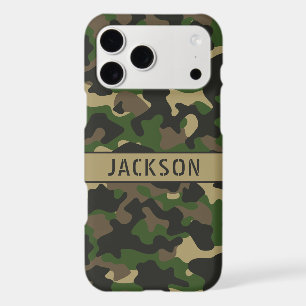 Green Brown Camouflage Personalized iPhone 17 Pro Max Case