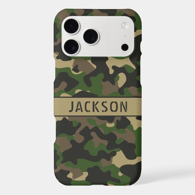 Green Brown Camouflage Personalized Case-Mate iPhone Case (Back)