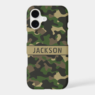 Green Brown Camouflage Personalized iPhone 17 Case