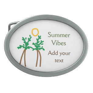 Green brown coconut tree summer vibes add your tex belt buckle