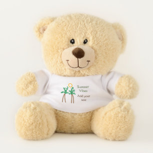 Green brown coconut tree summer vibes add your tex teddy bear