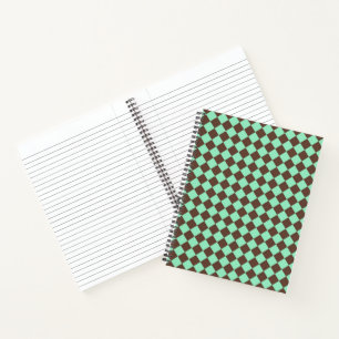 Green Brown Diamond Checker Pattern Notebook