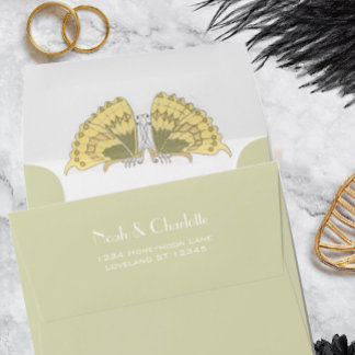Green Brown Earth Tones Wedding Special Occasion Envelope