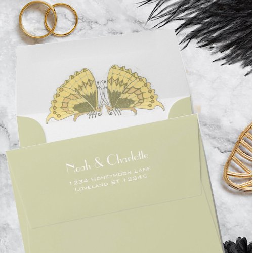 Green  Brown Earth Tones Wedding Special Occasion  Envelope