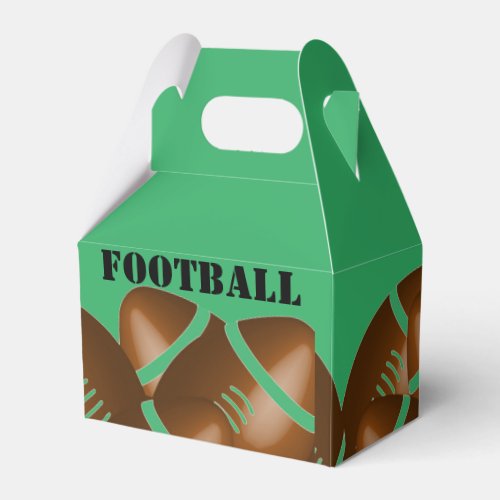 Green Brown Football Theme Birthday Party  Favor Boxes