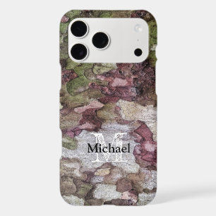 Green brown gray camouflage wood bark Monogram iPhone 17 Pro Max Case