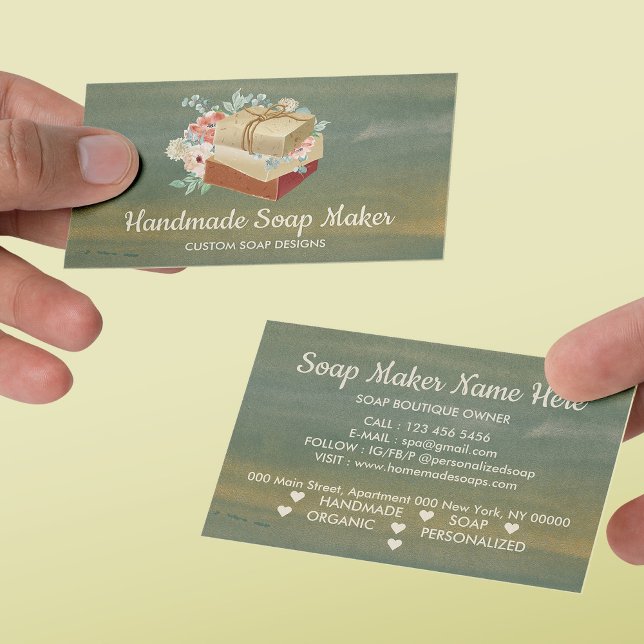 Green Brown Handmade Bath Bomb Soap Maker Business Card (Green Brown Handmade Bath Bomb Soap Maker Business Card
)