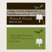 Green Brown Ivory Bleeding Heart Favor Tag (Front & Back)