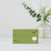 Green Brown Ivory Bleeding Heart Place Cards (Standing Front)