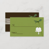 Green Brown Ivory Bleeding Heart Place Cards (Front/Back)