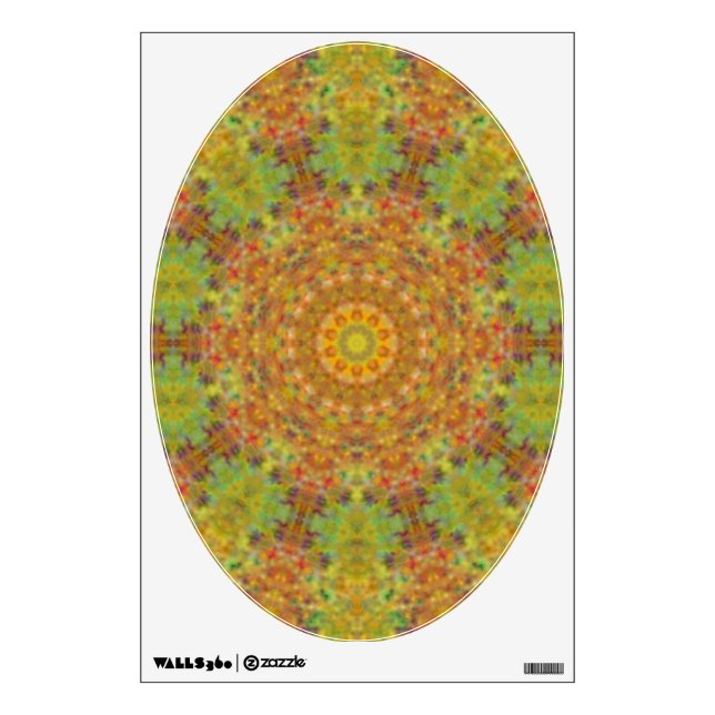 Green Brown Kaleidoscope - Art for Your Toilet Wall Sticker (Front)