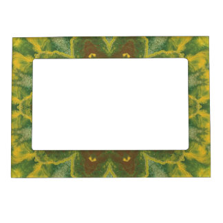 Green Brown Kaleidoscope Pattern Magnetic Frames