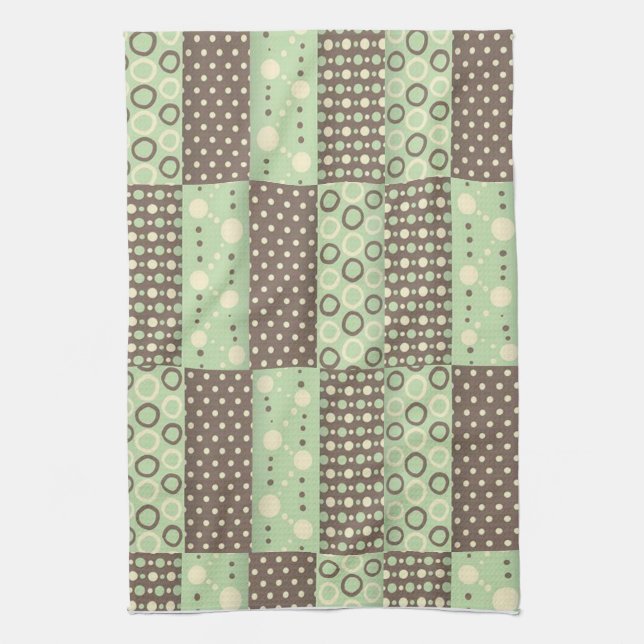 Green Brown Kitchen Hand Towel (Vertical)