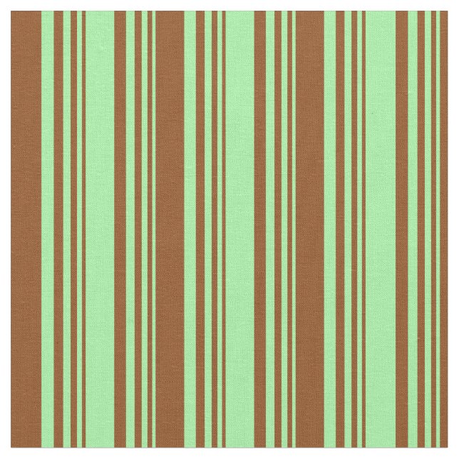 Green & Brown Lines/Stripes Pattern Fabric (Close Up)