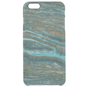 Green & Brown Marble Stone Pattern MI001 Clear iPhone 6 Plus Case