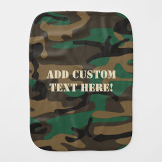 Green Brown Military Camo Camouflage Burp Cloth