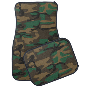Green Brown Military Camo Camouflage Car Mat