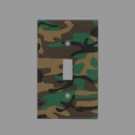 Green Brown Military Camo Camouflage Light Switch Cover